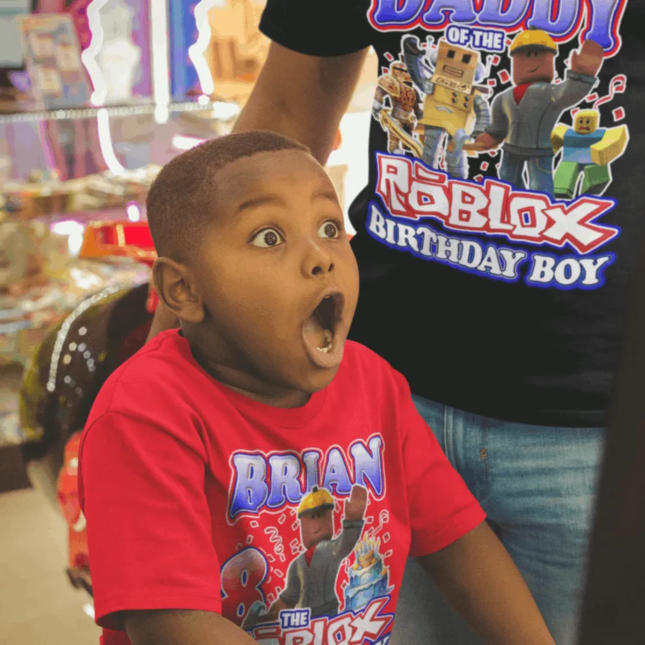 African American Roblox Birthday Boy Family Party Shirts, roblox birthday shirts