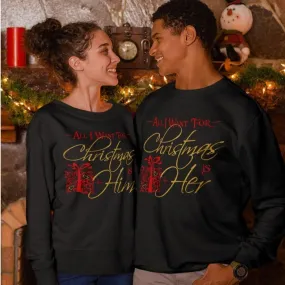 All I Want for Christmas, his and hers shirts