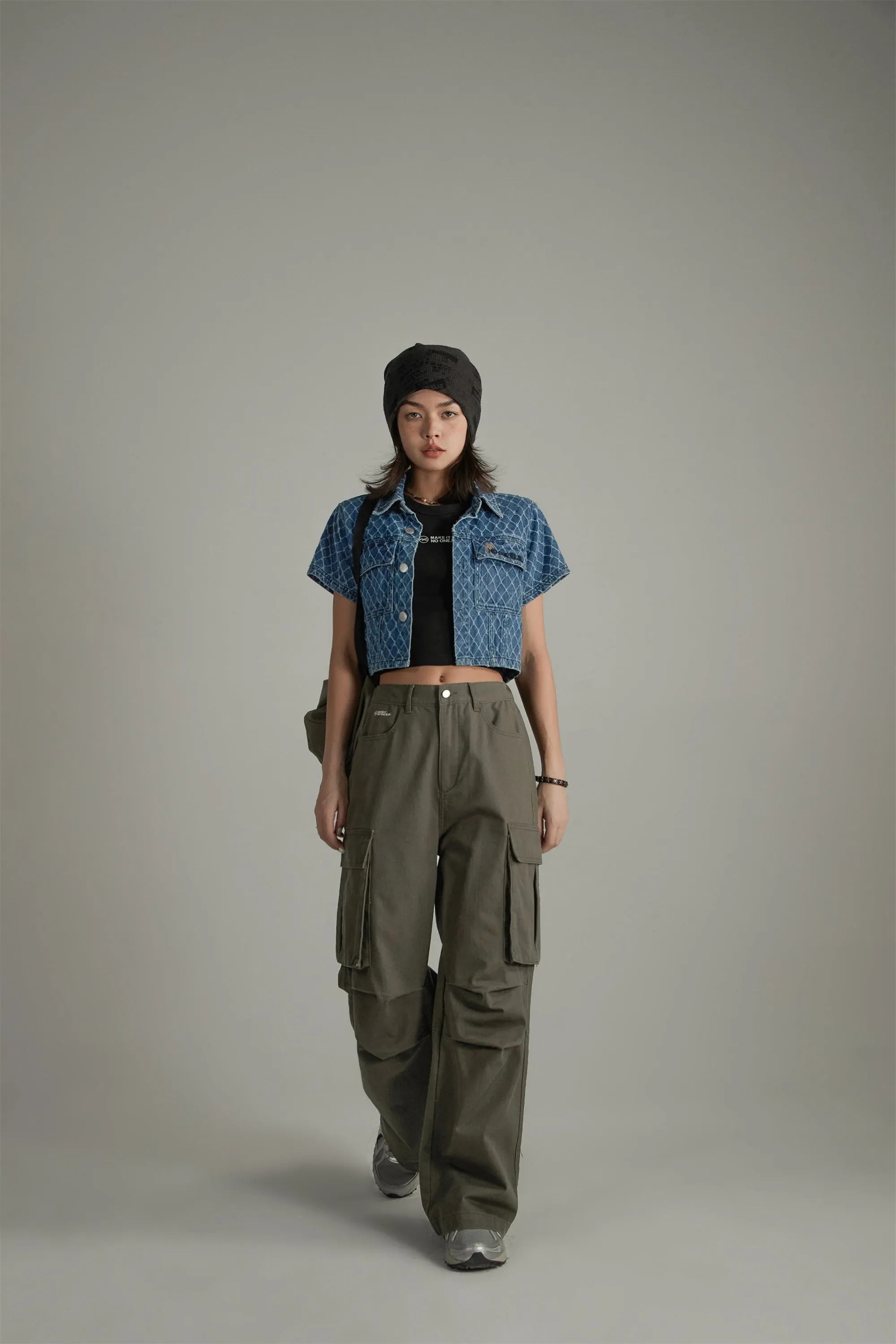 Argyle Embroidered Denim Jacket