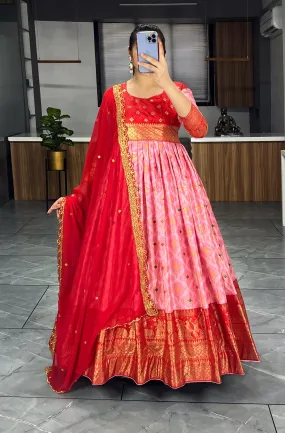 Beautiful Designer Soft Dola Silk Party Wear Gown