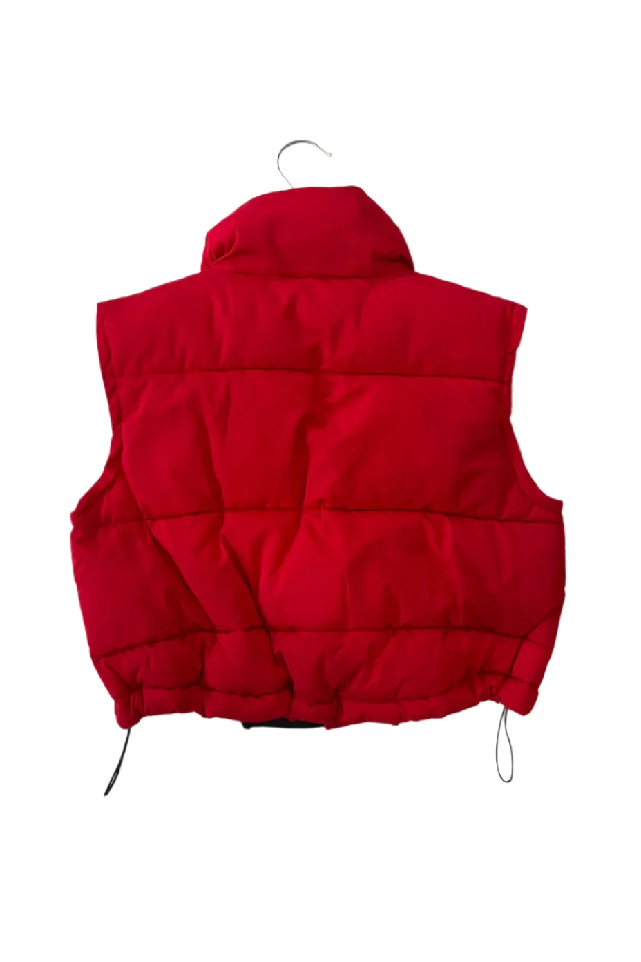 Bright Red Puffer Cropped Vest