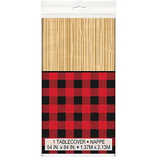 Buffalo Plaid Lumberjack Plastic Tablecloth, 84" x 54"
