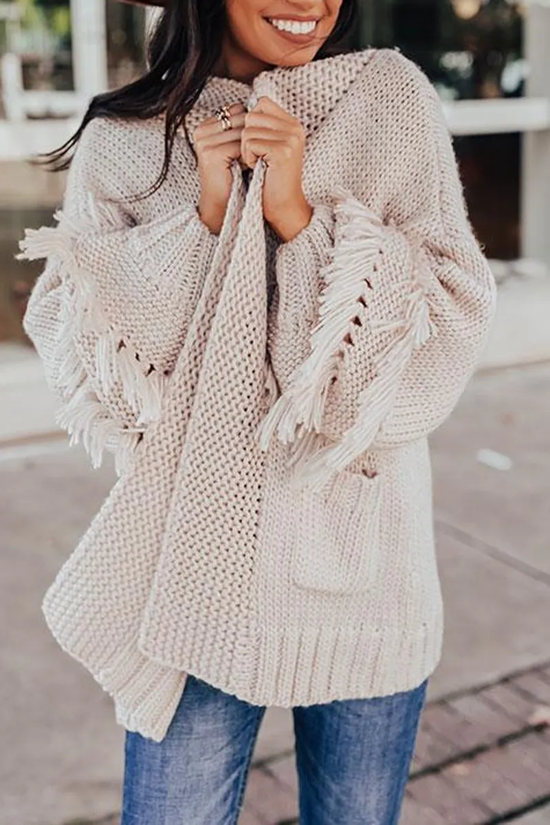 Cardigan Uni Pampilles Double Poches