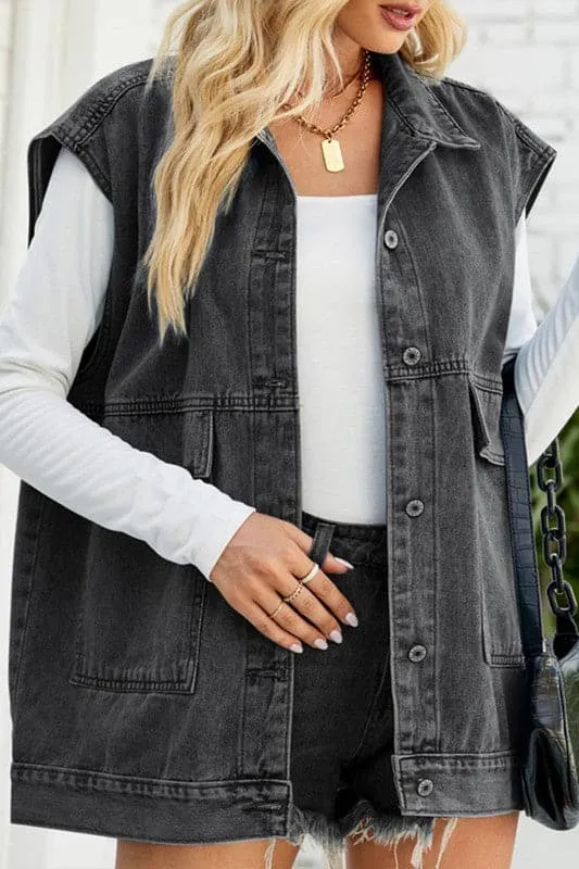 CX916 Denim Sleeveless Vest