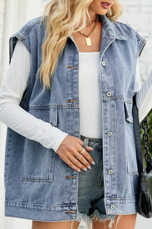 CX916 Denim Sleeveless Vest