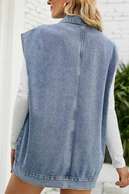 CX916 Denim Sleeveless Vest
