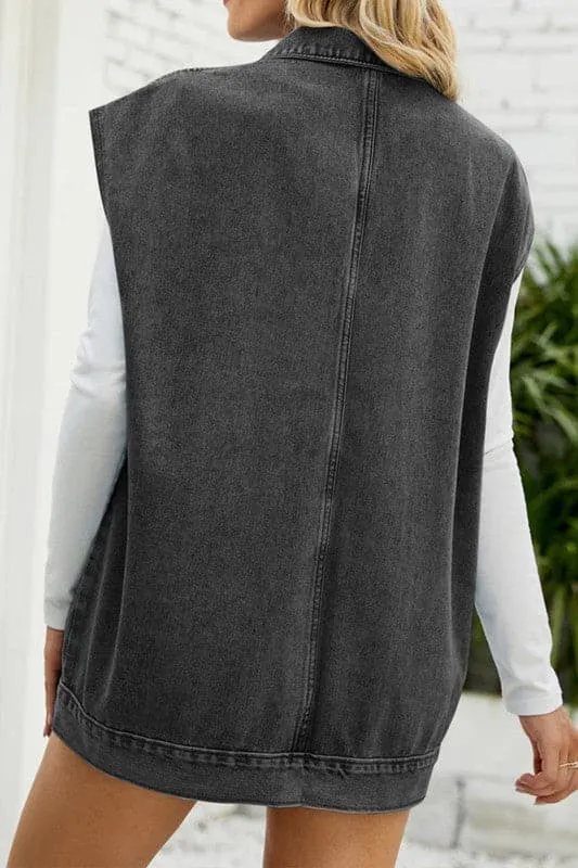 CX916 Denim Sleeveless Vest