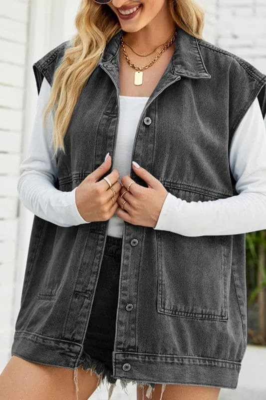 CX916 Denim Sleeveless Vest