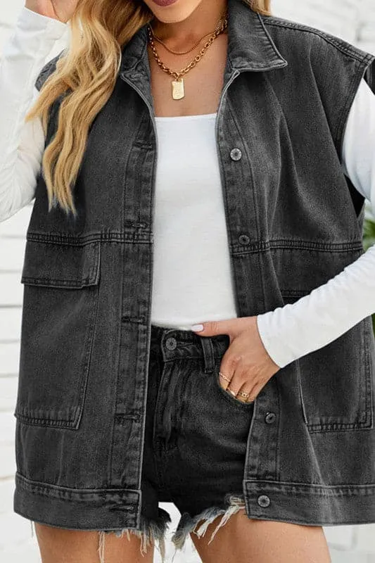 CX916 Denim Sleeveless Vest