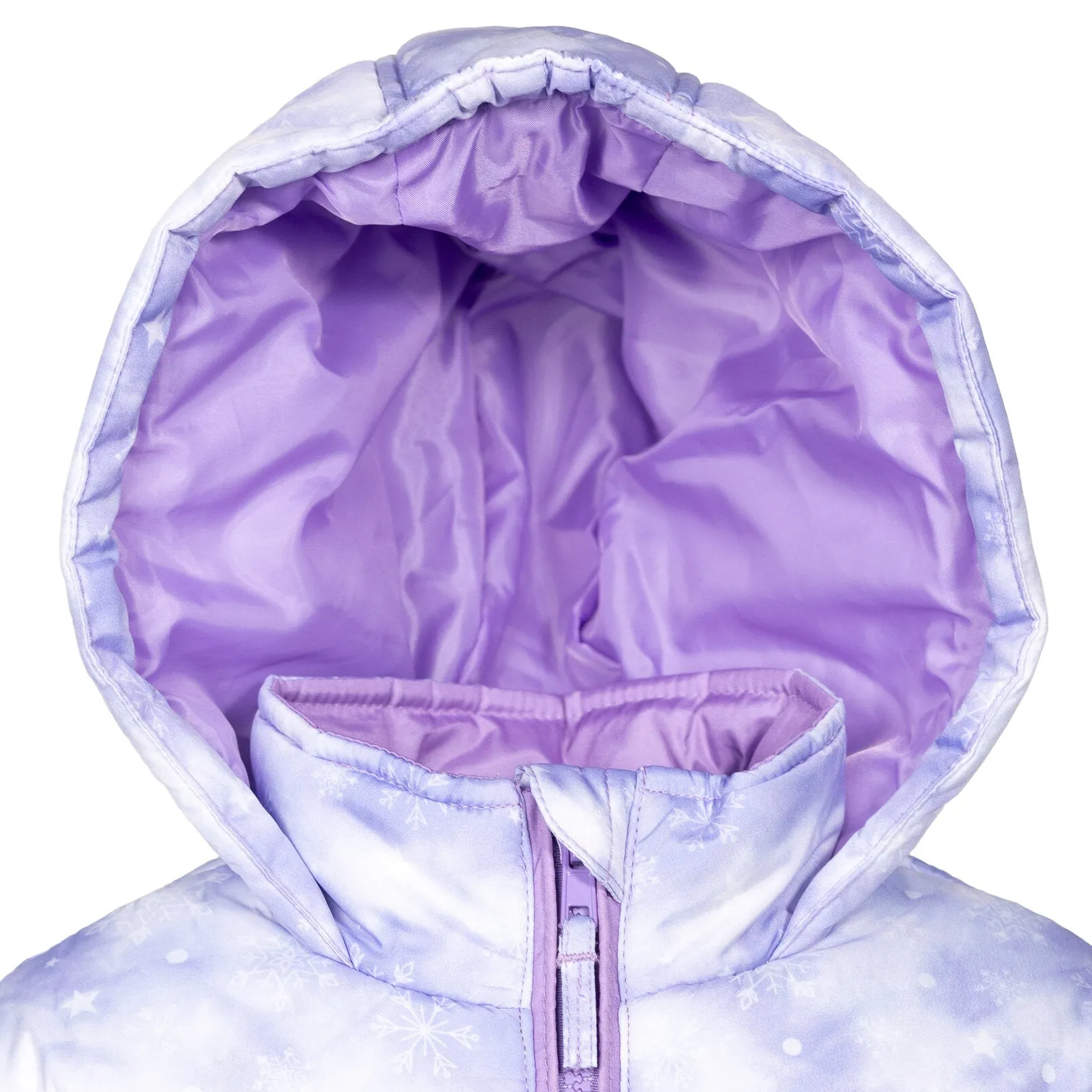 Disney Frozen Girls Puffer Jacket - Insulated Winter Zip-Up Coat