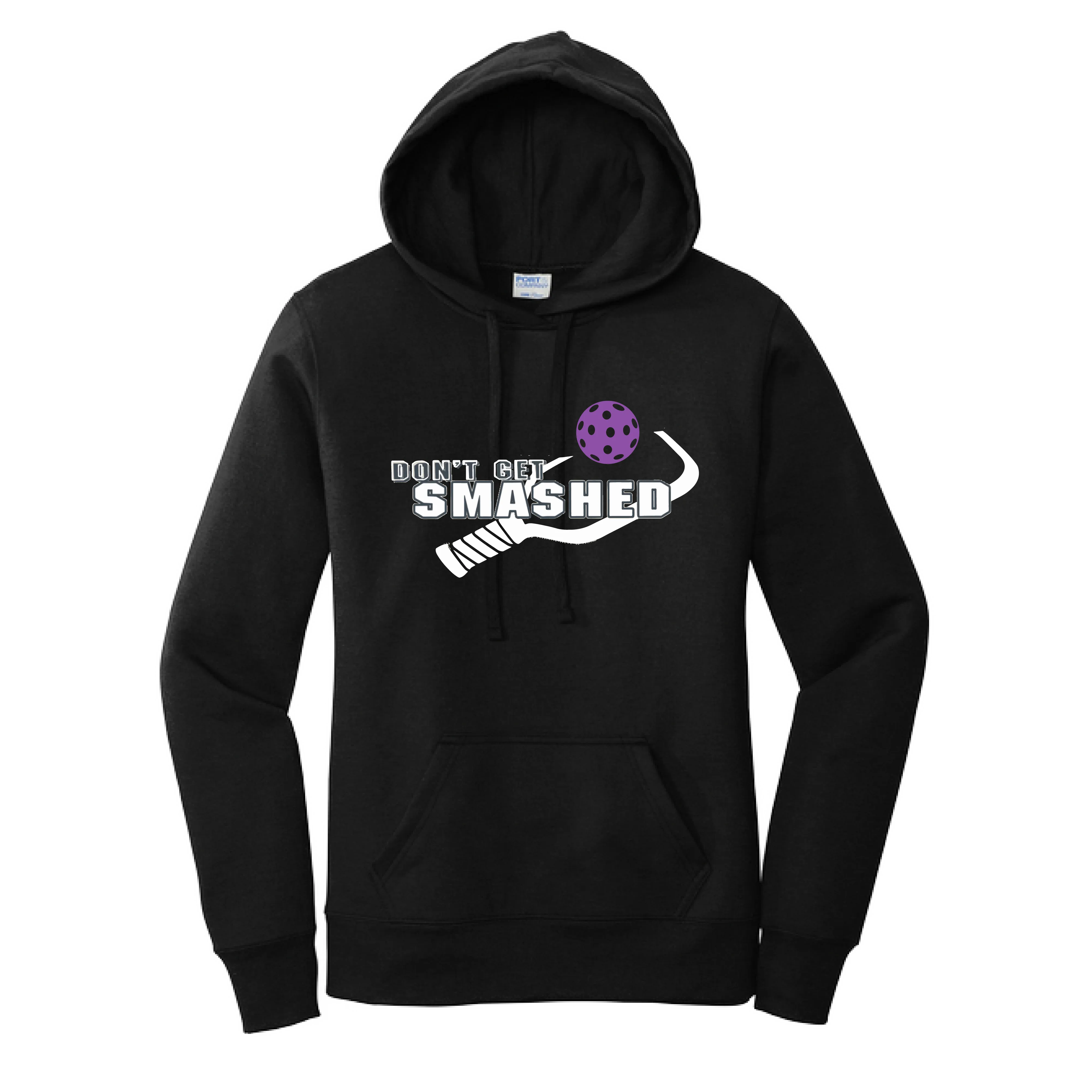 Don't Get Smashed Customizable (Pickleballs Cyan Orange Purple) | Women’s Fitted Hoodie Pickleball Sweatshirt | 50% Cotton 50% Poly Fleece