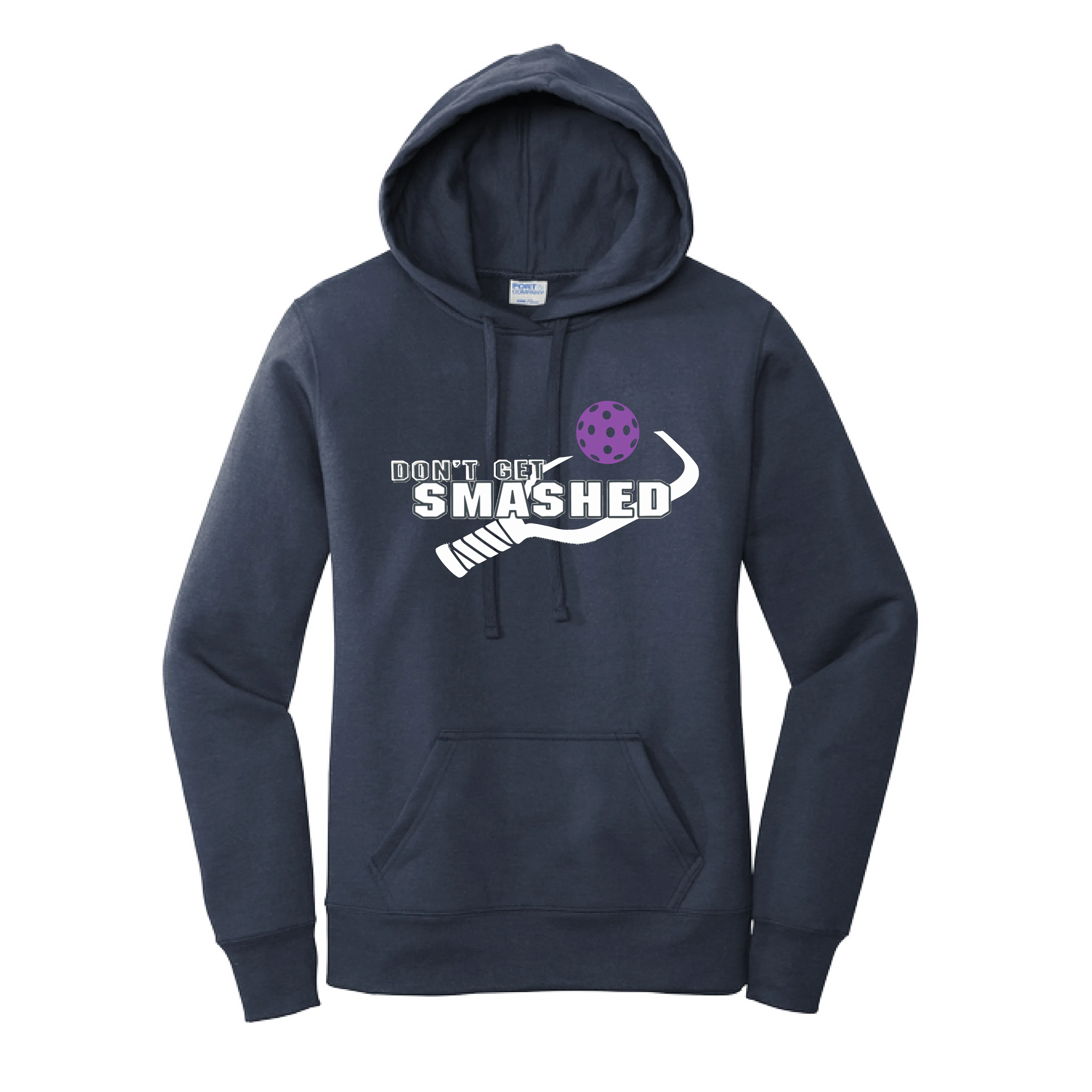 Don't Get Smashed Customizable (Pickleballs Cyan Orange Purple) | Women’s Fitted Hoodie Pickleball Sweatshirt | 50% Cotton 50% Poly Fleece
