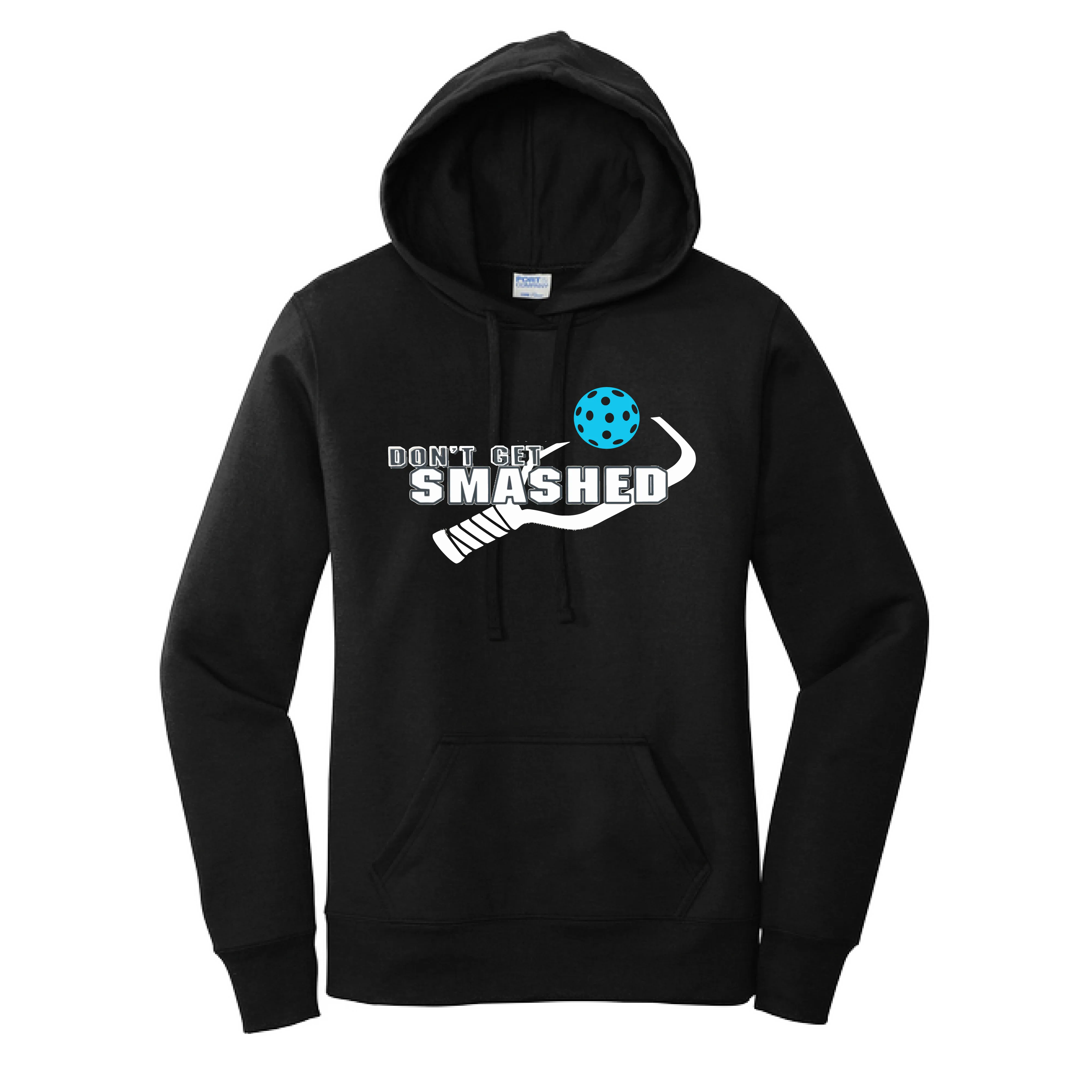 Don't Get Smashed Customizable (Pickleballs Cyan Orange Purple) | Women’s Fitted Hoodie Pickleball Sweatshirt | 50% Cotton 50% Poly Fleece