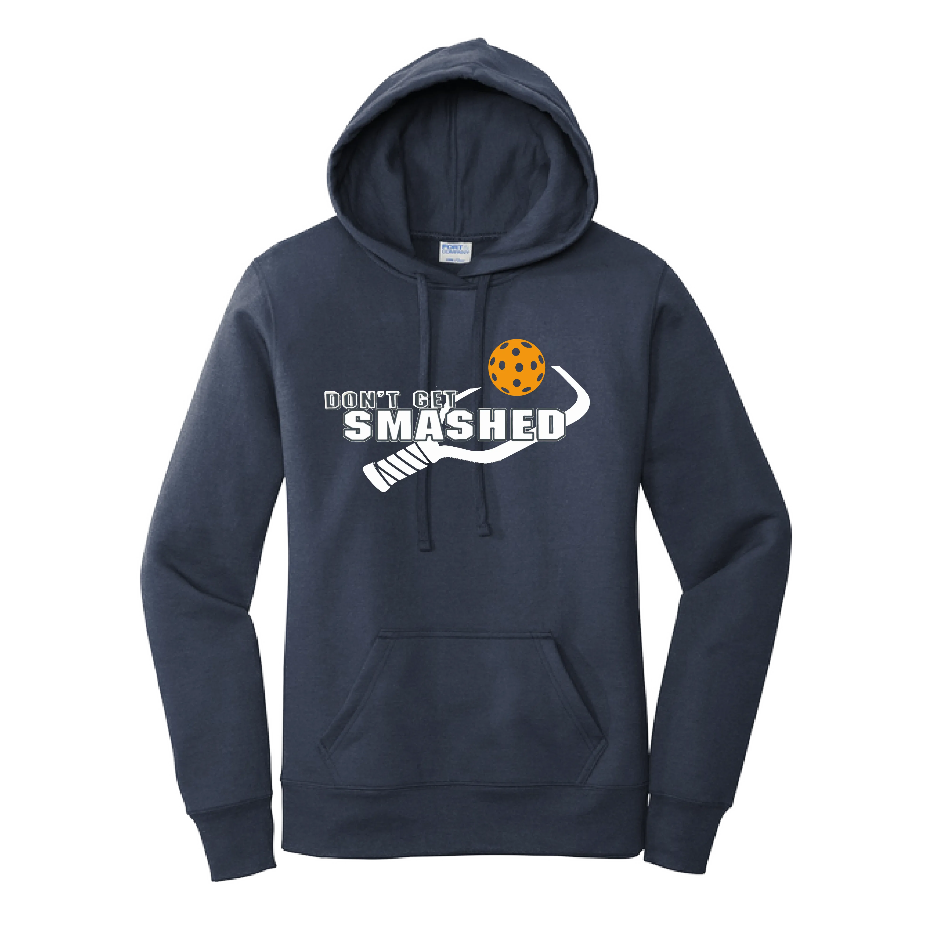 Don't Get Smashed Customizable (Pickleballs Cyan Orange Purple) | Women’s Fitted Hoodie Pickleball Sweatshirt | 50% Cotton 50% Poly Fleece
