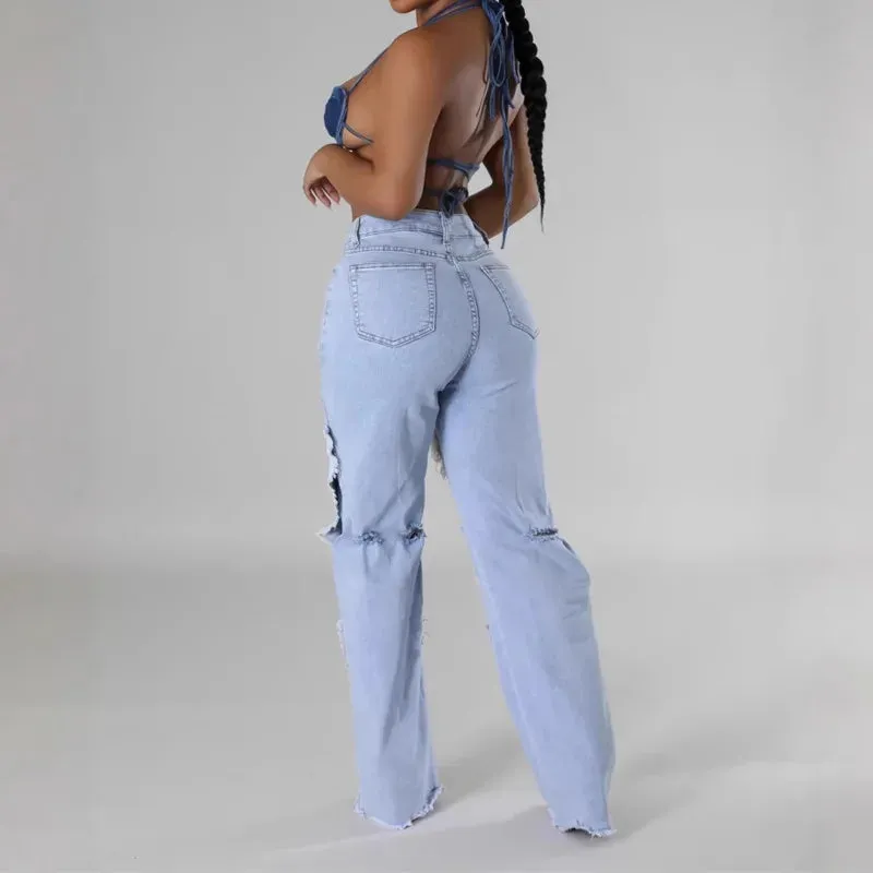 EM Patchwork Contrast  Denim Jeans