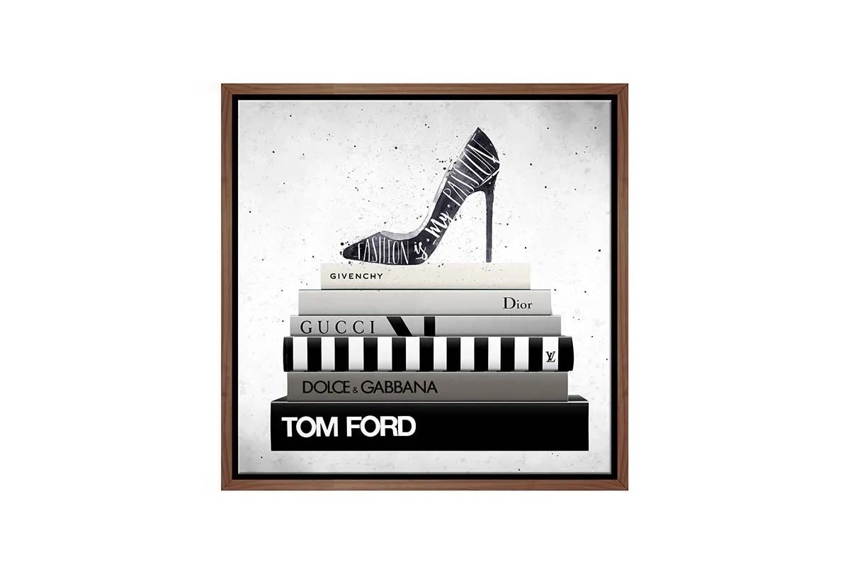 Fashion Books Stacked | Fashion Canvas Wall Art Print
