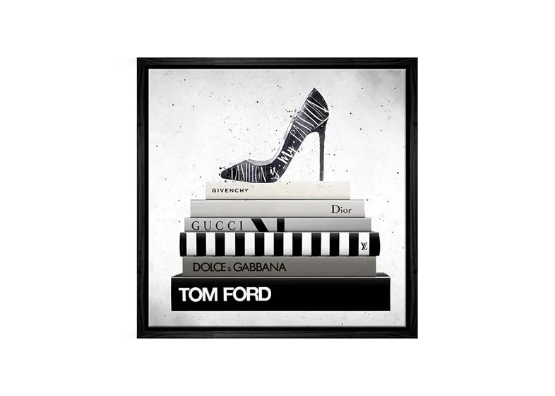 Fashion Books Stacked | Fashion Canvas Wall Art Print