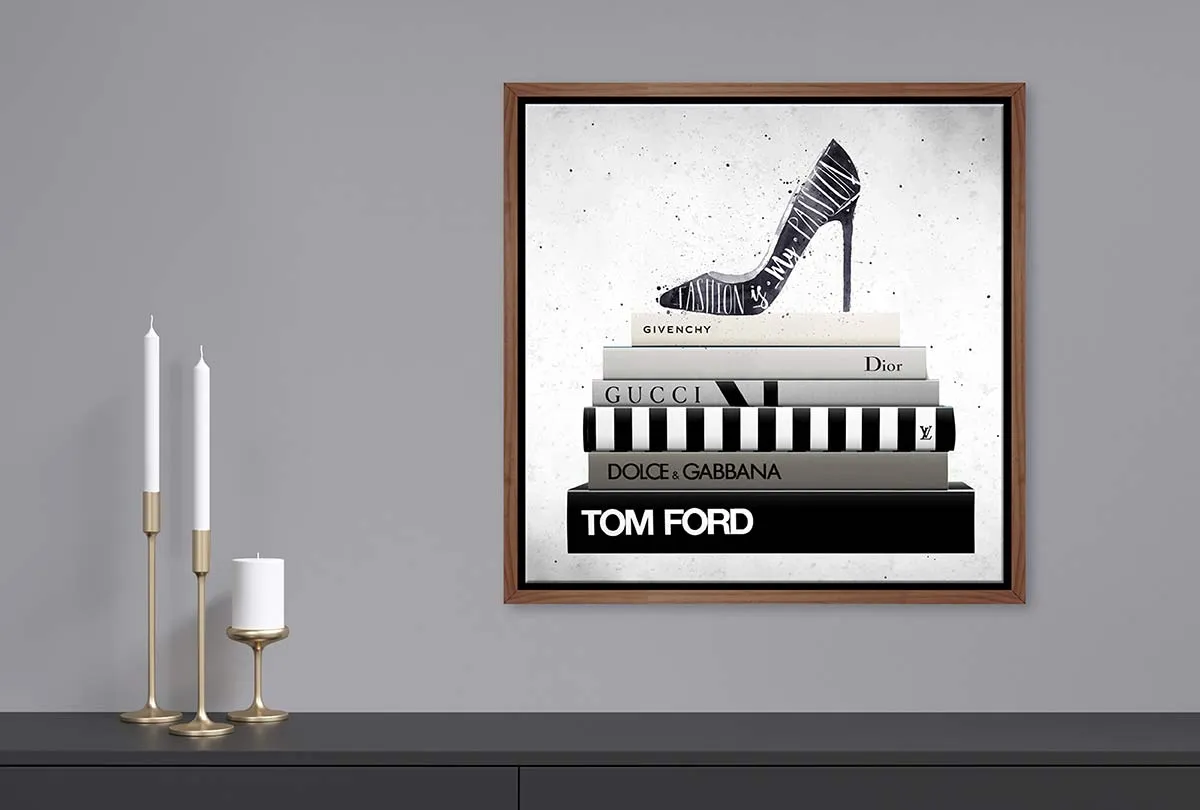 Fashion Books Stacked | Fashion Canvas Wall Art Print