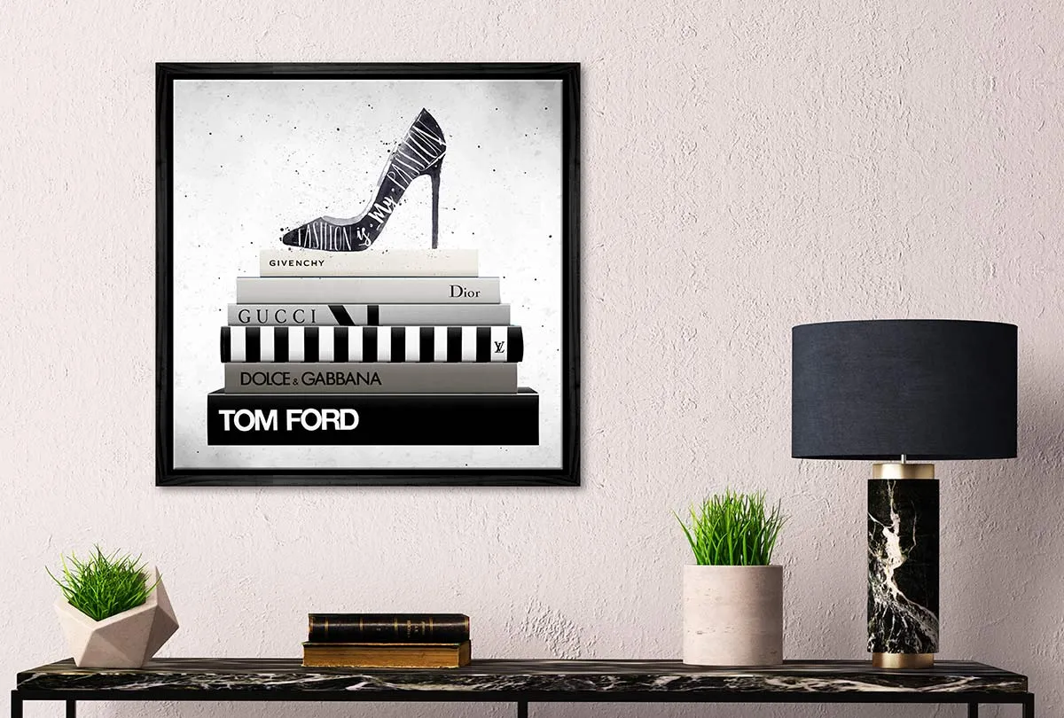 Fashion Books Stacked | Fashion Canvas Wall Art Print