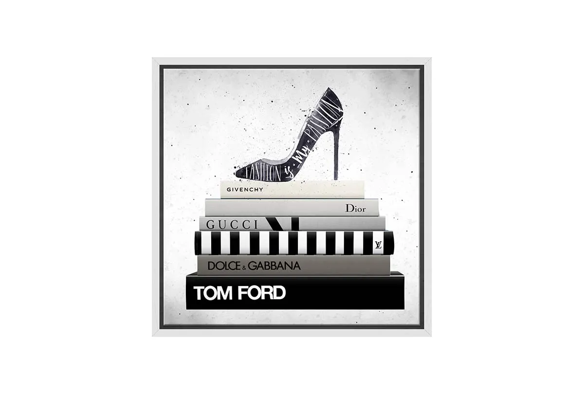 Fashion Books Stacked | Fashion Canvas Wall Art Print