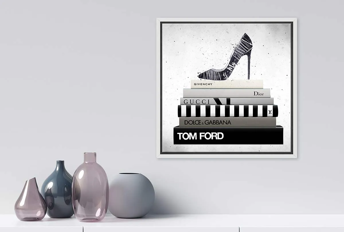 Fashion Books Stacked | Fashion Canvas Wall Art Print