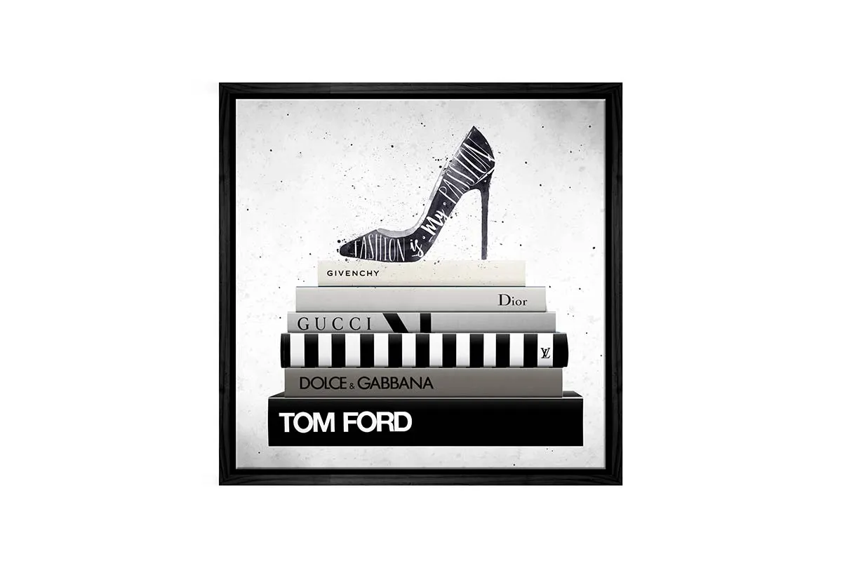 Fashion Books Stacked | Fashion Canvas Wall Art Print