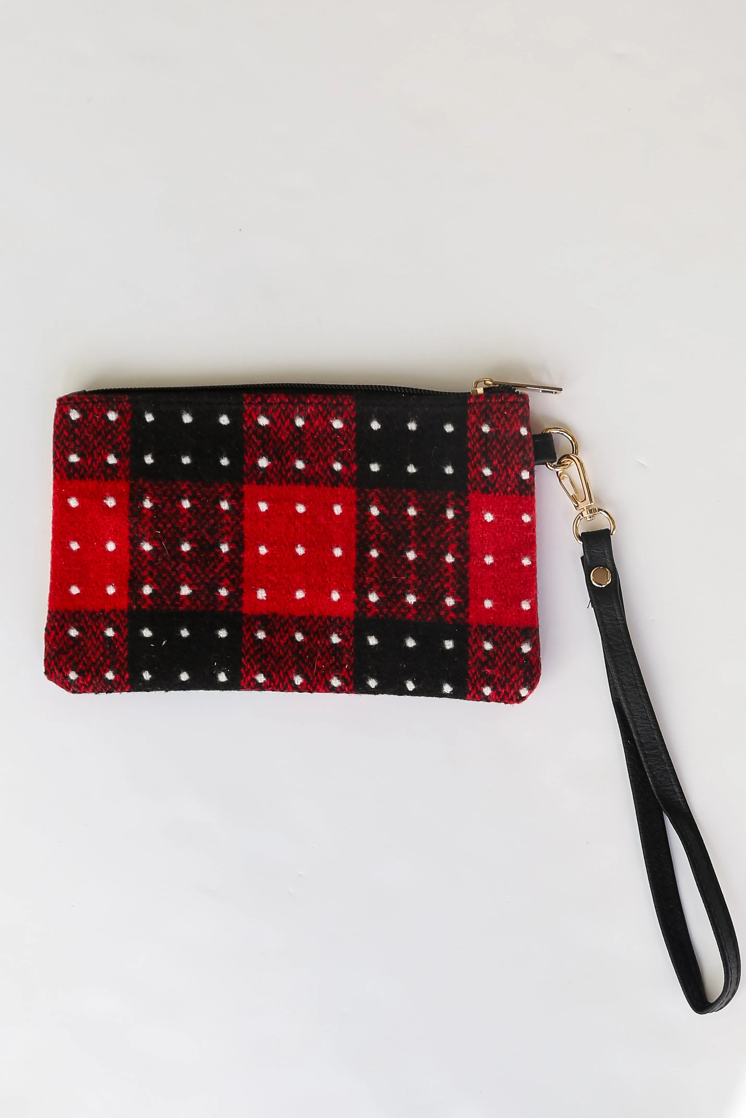 FINAL SALE - All The Feels Red Plaid Wristlet - DOORBUSTER