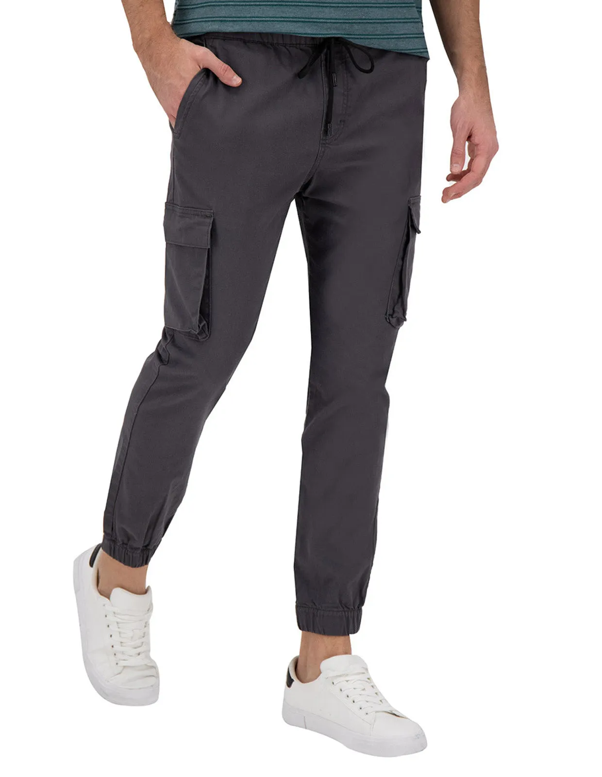 Jogger Cargo de Gabardina Premium - Gris Oxford