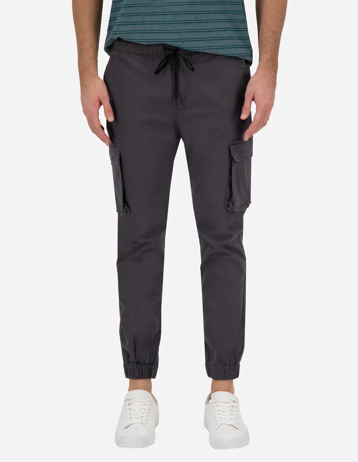 Jogger Cargo de Gabardina Premium - Gris Oxford