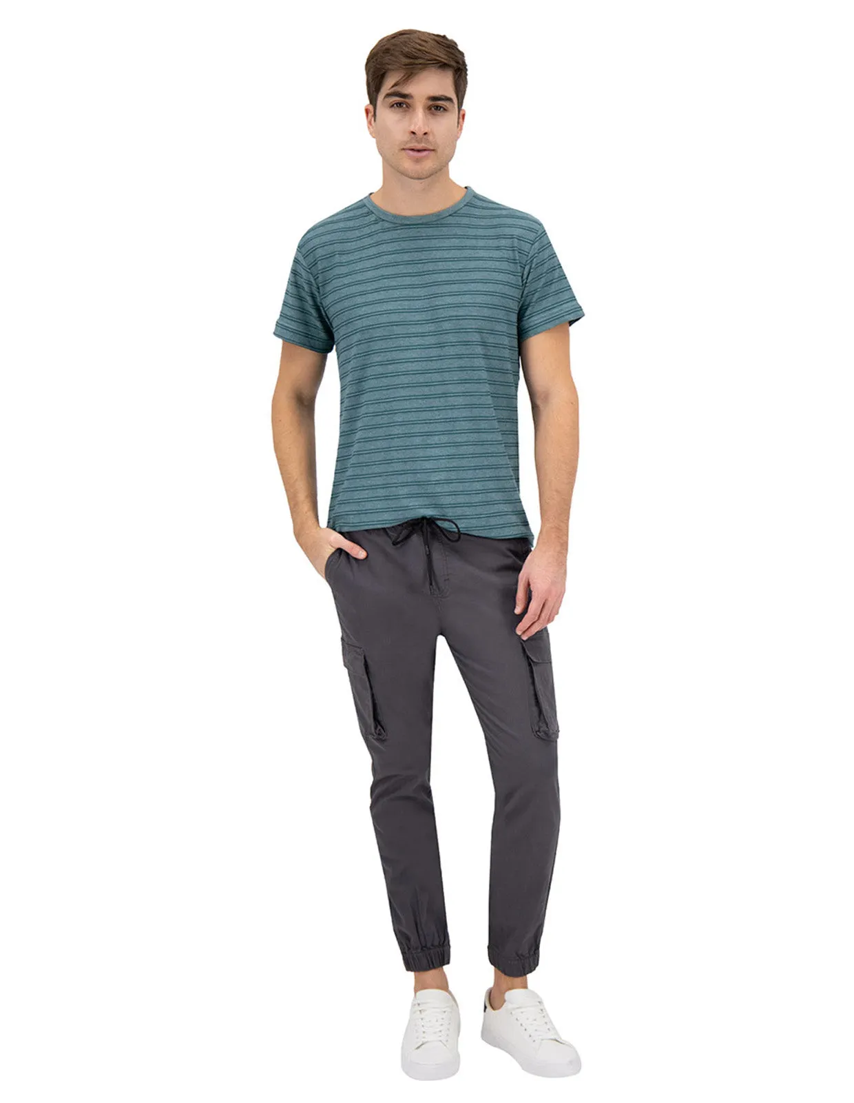 Jogger Cargo de Gabardina Premium - Gris Oxford