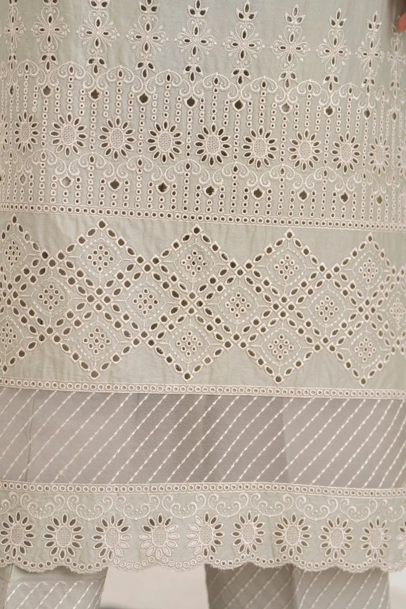 Elegant Karma Embroidered Chikankari Cotton Lawn Suit - Style KAR121 with Intricate Handwork