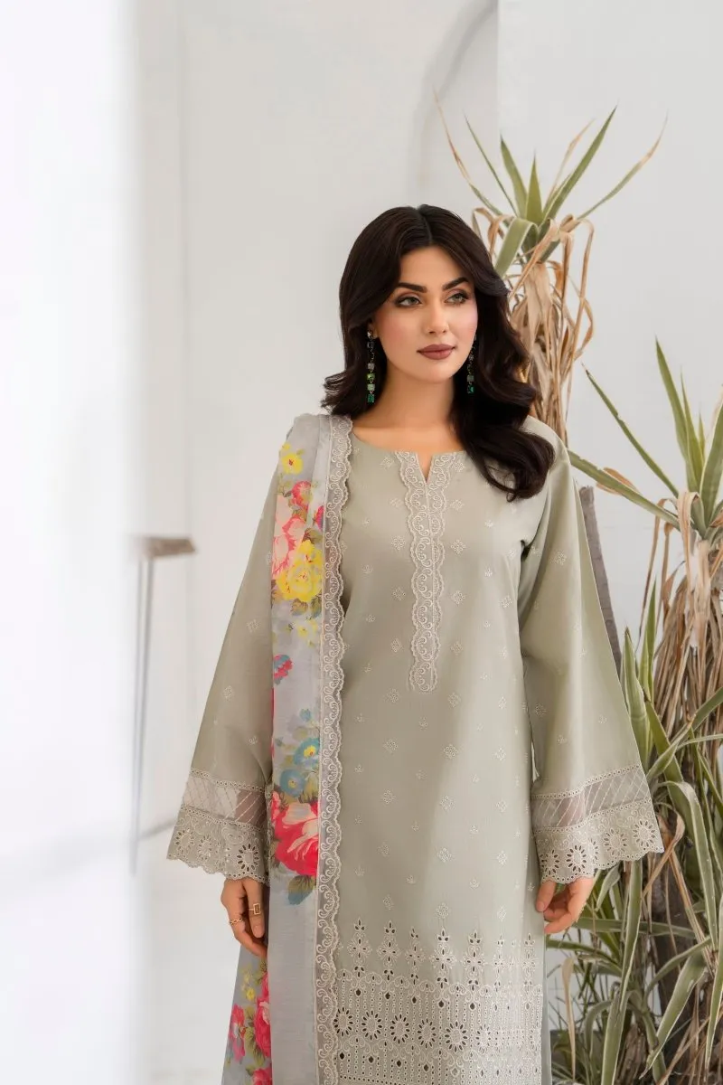 Elegant Karma Embroidered Chikankari Cotton Lawn Suit - Style KAR121 with Intricate Handwork
