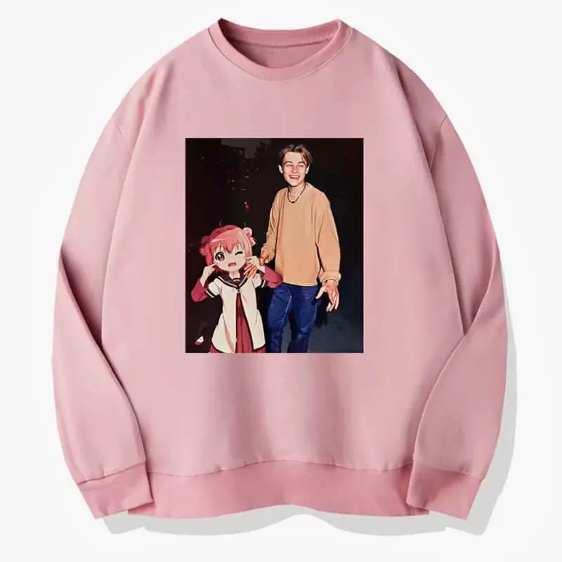Leonardo DiCaprio and Anime Girl Sweatshirt Animecore