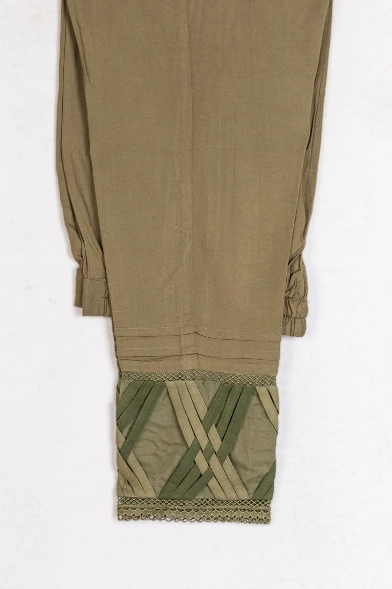 Maria B Linen Pakistani Suit DL-1003-Olive Green MAR128