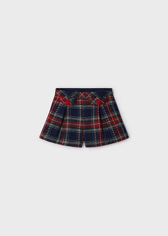 Mayoral 4217 070 - Navy/Cherry Plaid Shorts