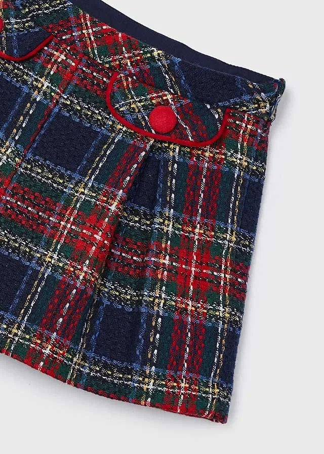 Mayoral 4217 070 - Navy/Cherry Plaid Shorts