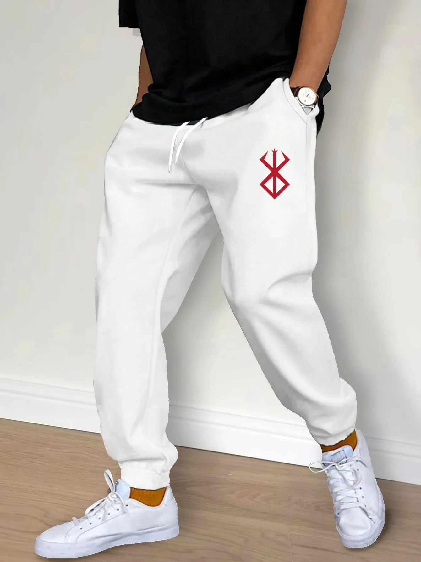 Men's Casual Pants Fashion Drawstring Casual Pants Joggers Workout Running Gym Fitness Sports Trousers Streetwear Trousers