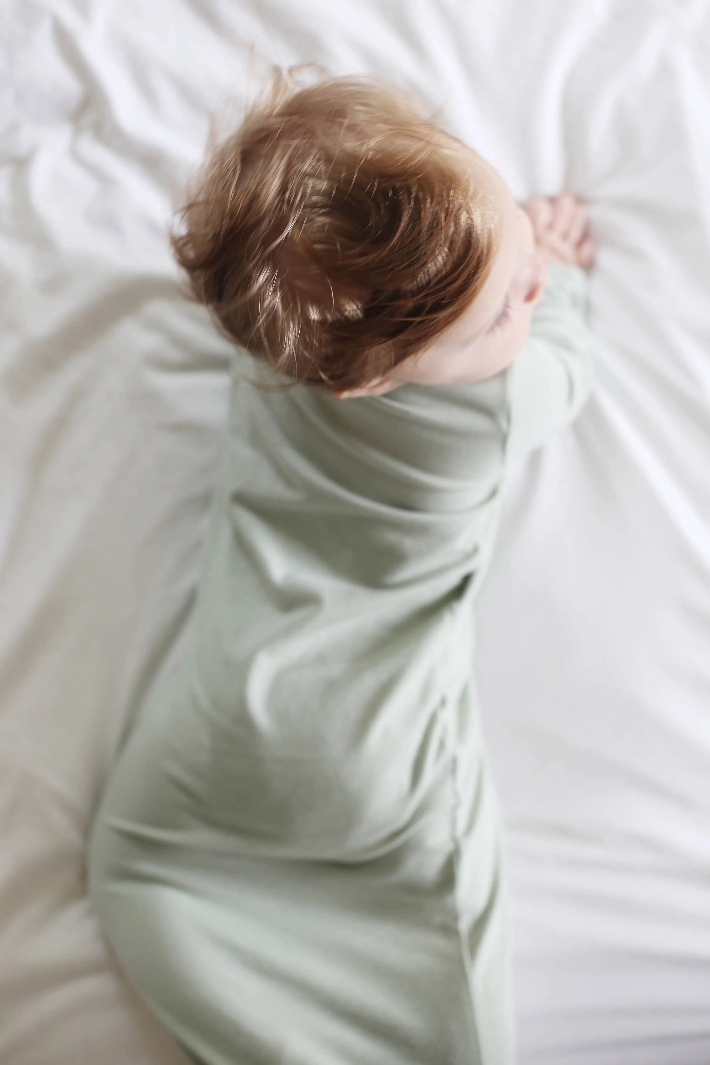 Mint Sage Organic Cotton Knotted Gown: 0-3 Months