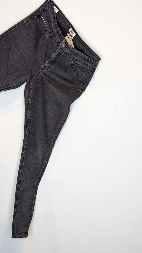 Nora Mid Rise Skinny Fit Faded Black Jeans