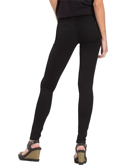 Nora Mid Rise Skinny Fit Faded Black Jeans