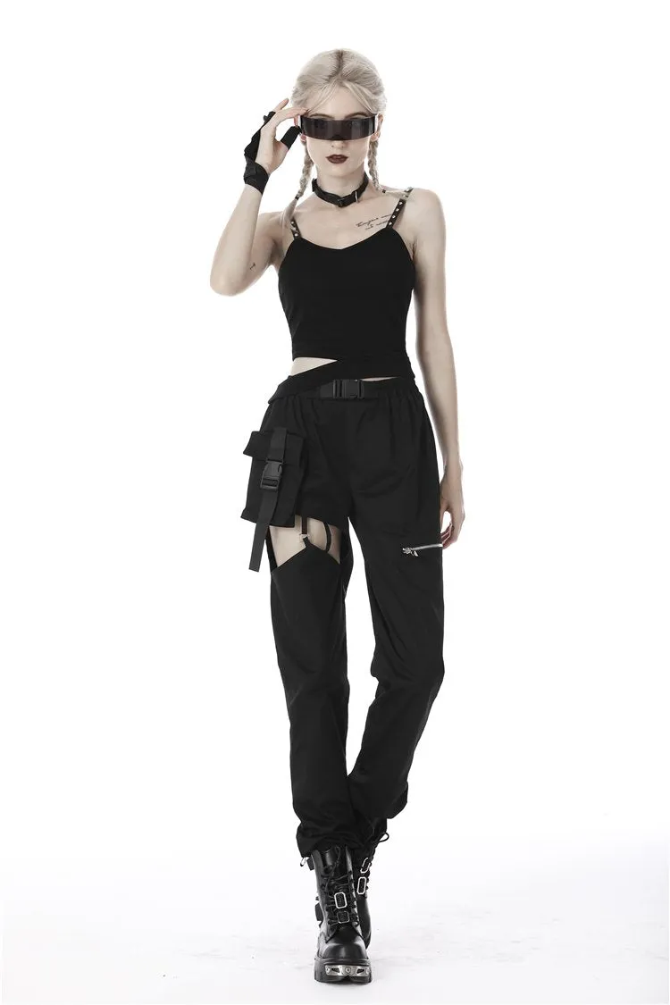 Punk irregular hollow thigh casual trousers  PW108