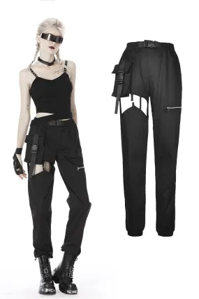 Punk irregular hollow thigh casual trousers  PW108