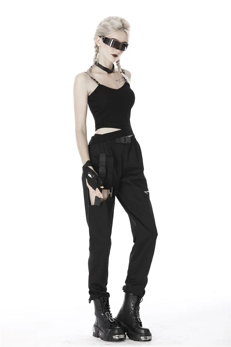 Punk irregular hollow thigh casual trousers  PW108