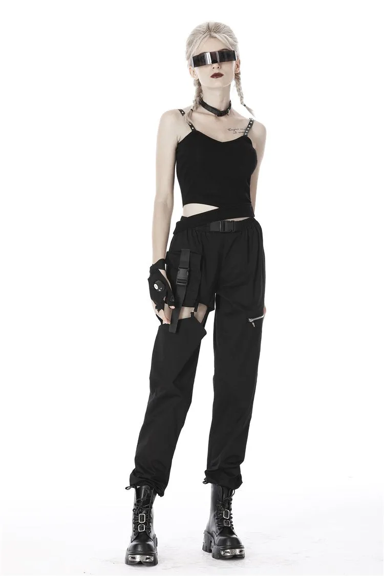 Punk irregular hollow thigh casual trousers  PW108