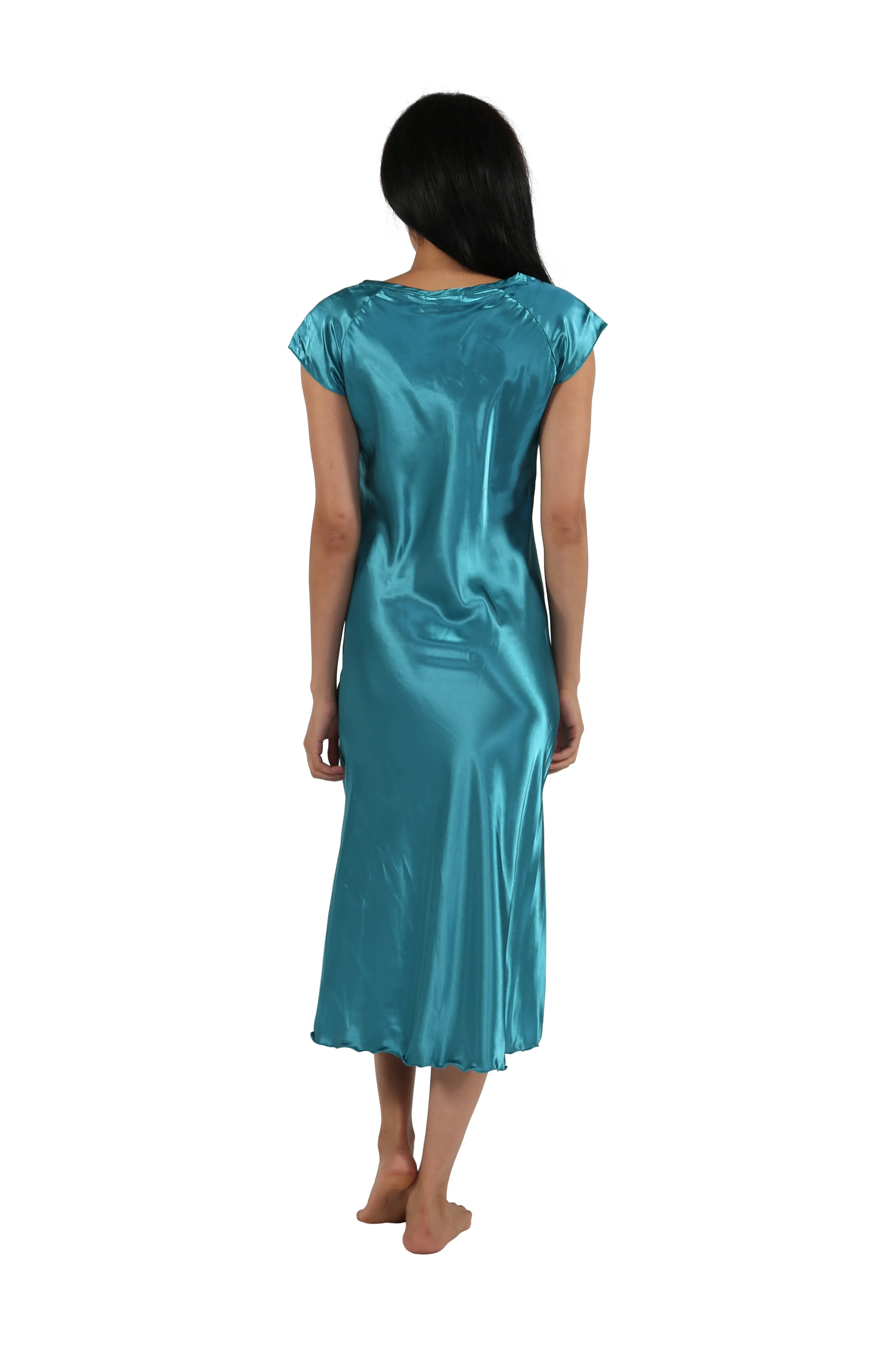 Satin Cap Sleeve Gown