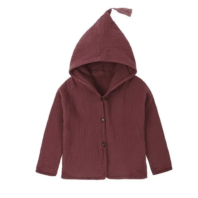 Tops Shirt Girls Jackets Kids 2019 New Baby Boys Clothing Tassel Hat Design Cotton Linen Children Cardigan 1-6Y Blouse Toddler